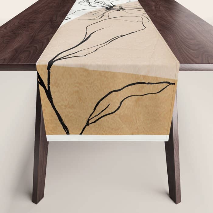 Abstract Art /Minimal Flowers Table Runner