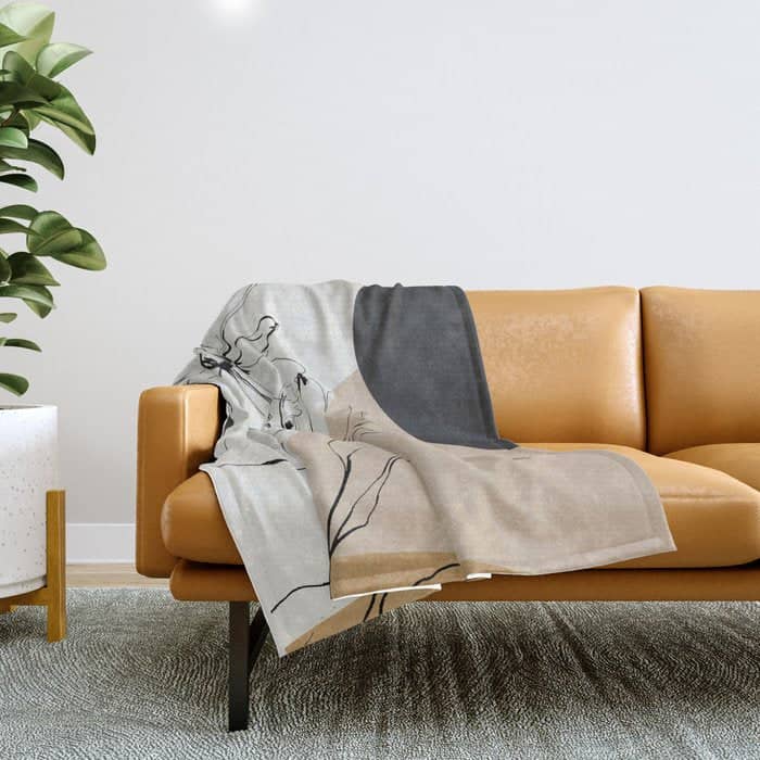 Abstract Art /Minimal Flowers Throw Blanket