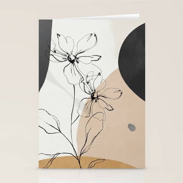 Abstract Art /Minimal Flowers Stationery Card