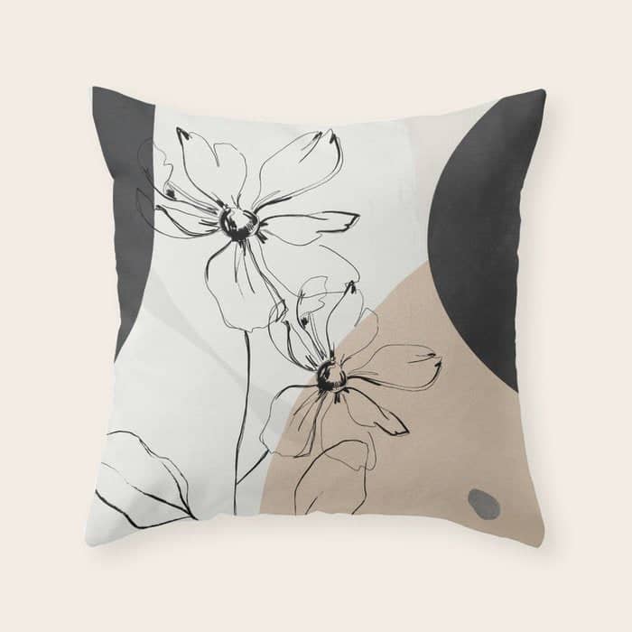 Abstract Art /Minimal Flowers Throw Pillow
