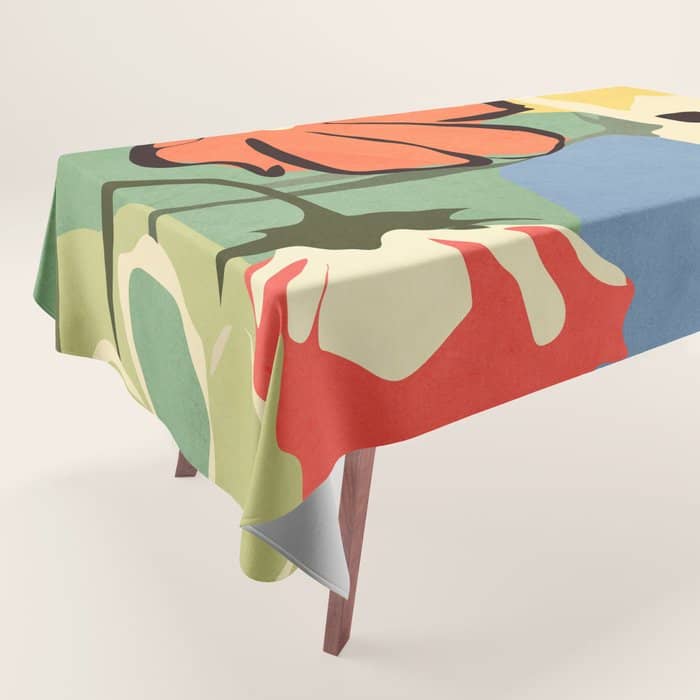 Modern Abstract Art Flowers 14 Tablecloth