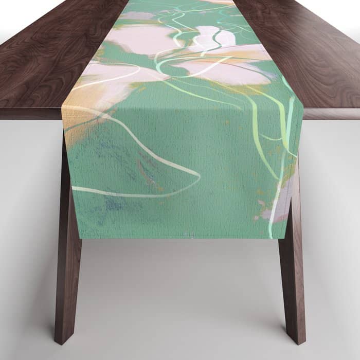 Magnolia Pastel Abstract Art Table Runner