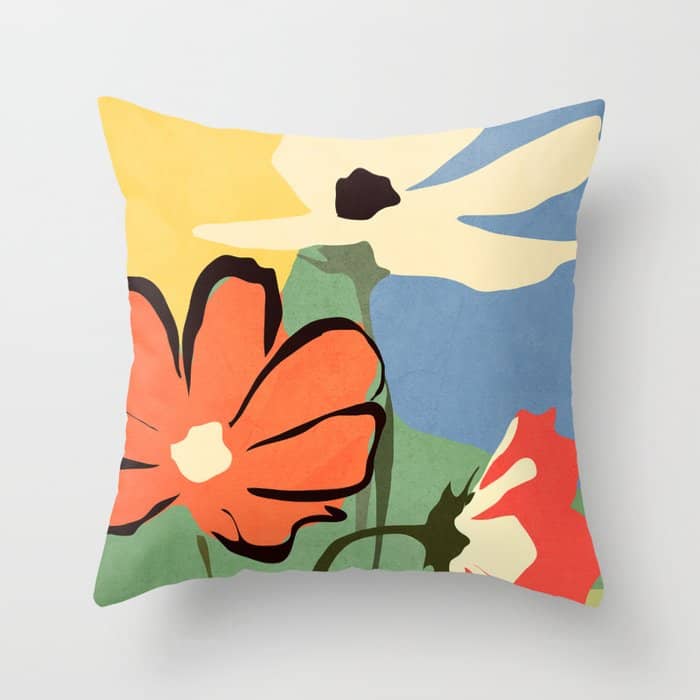 Modern Abstract Art Flowers 14 Throw Pillow