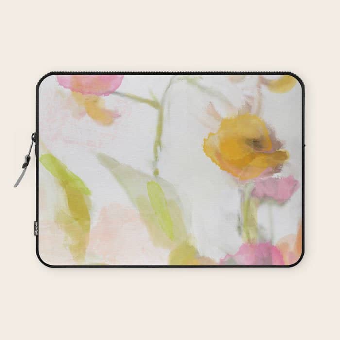 Pink Spring Summer Floral Abstract Laptop Sleeve