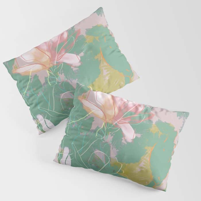 Magnolia Pastel Abstract Art Pillow Sham