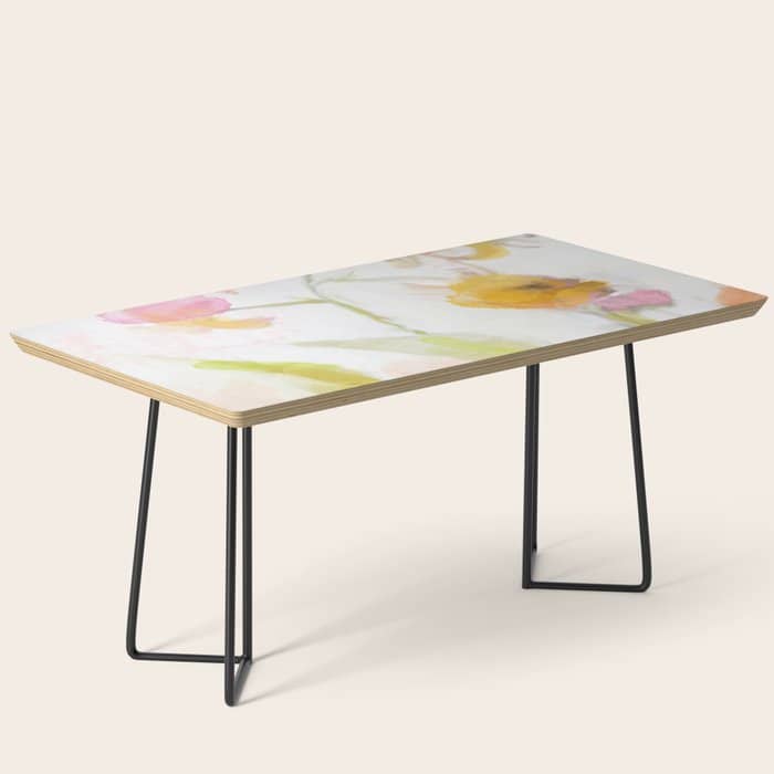 Pink Spring Summer Floral Abstract Coffee Table