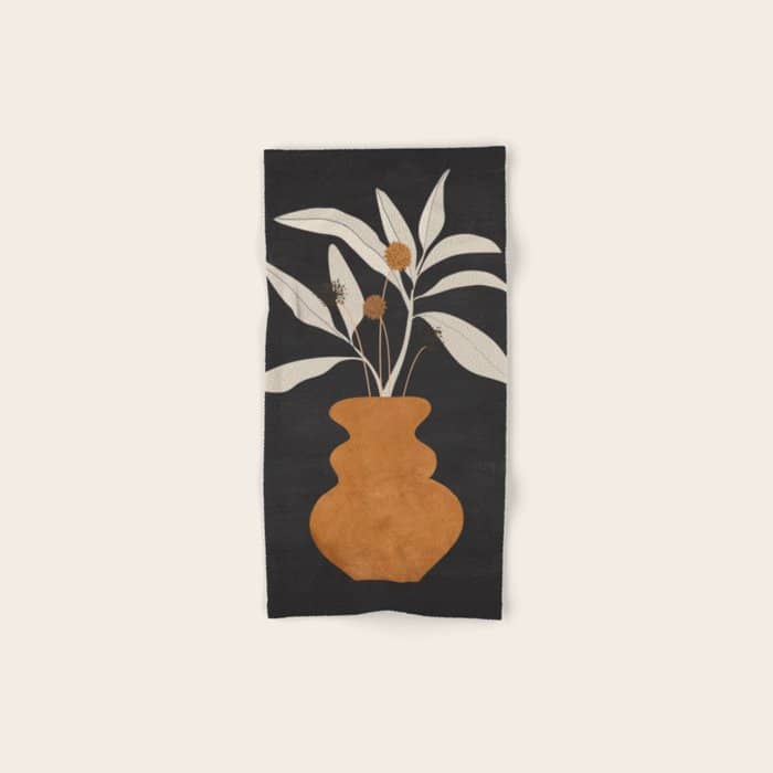 Minimal Abstract Art Vase Plant 11 Bath Towel
