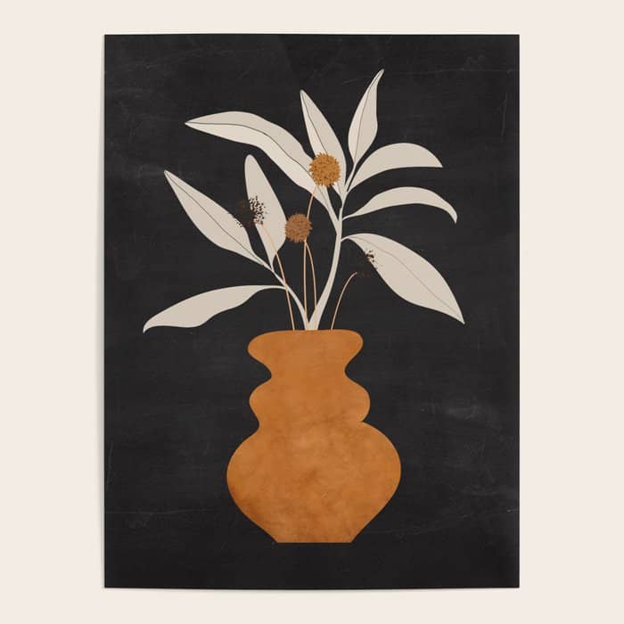Minimal Abstract Art Vase Plant 11 Poster