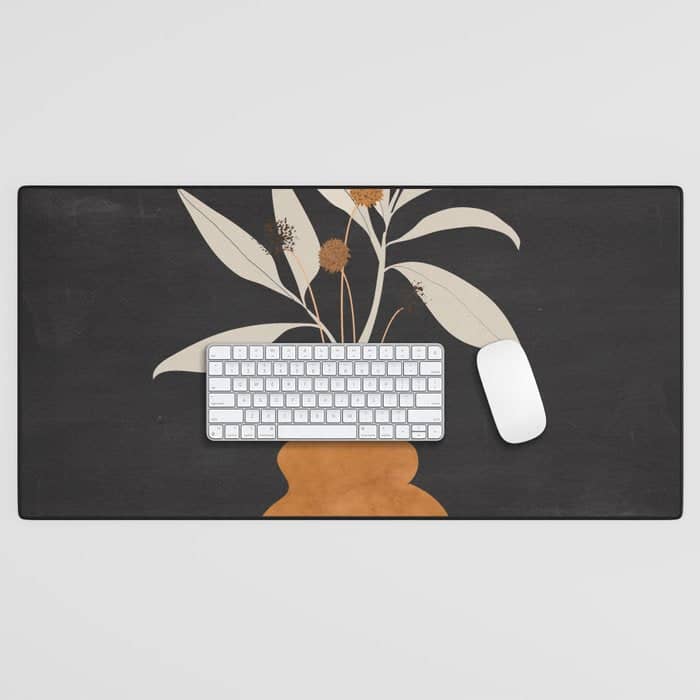 Minimal Abstract Art Vase Plant 11 Desk Mat