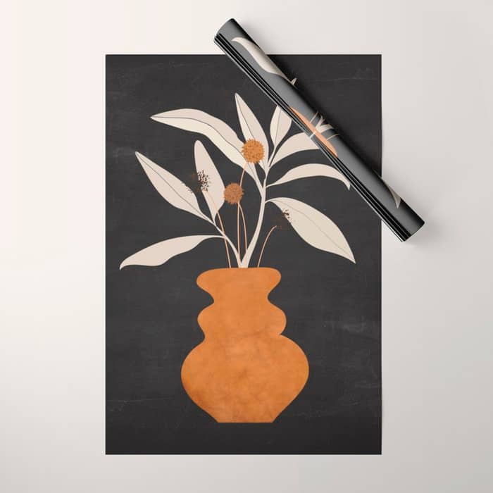 Minimal Abstract Art Vase Plant 11 Wrapping Paper