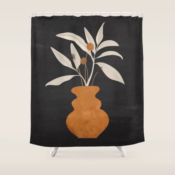 Minimal Abstract Art Vase Plant 11 Shower Curtain