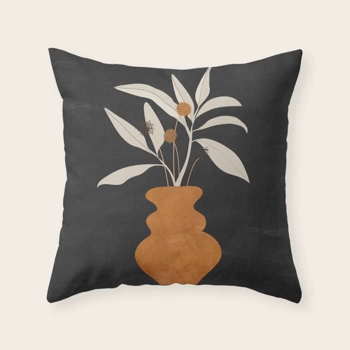Minimal Abstract Art Vase Plant 11 Throw Pillow
