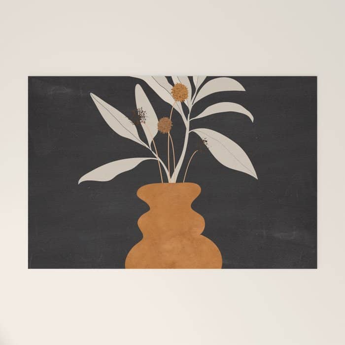 Minimal Abstract Art Vase Plant 11 Welcome Mat