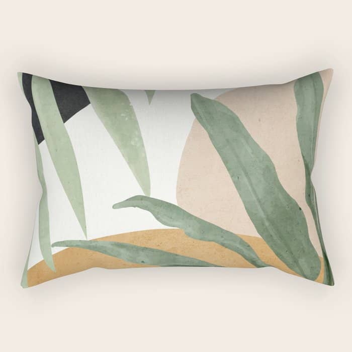 Abstract Art Tropical Leaves 4 Rectangular Pillow