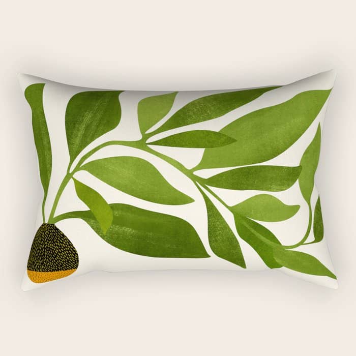 The Wanderer - House Plant Illustration Rectangular Pillow