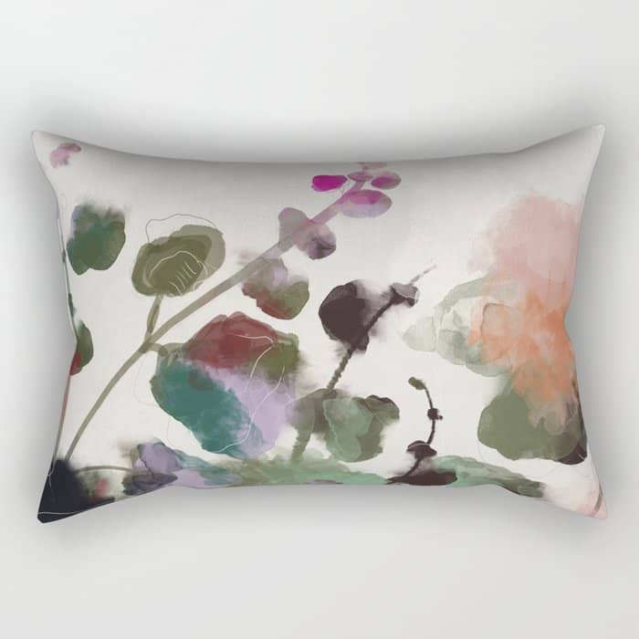 Floral Abstract Summer Autumn Rectangular Pillow