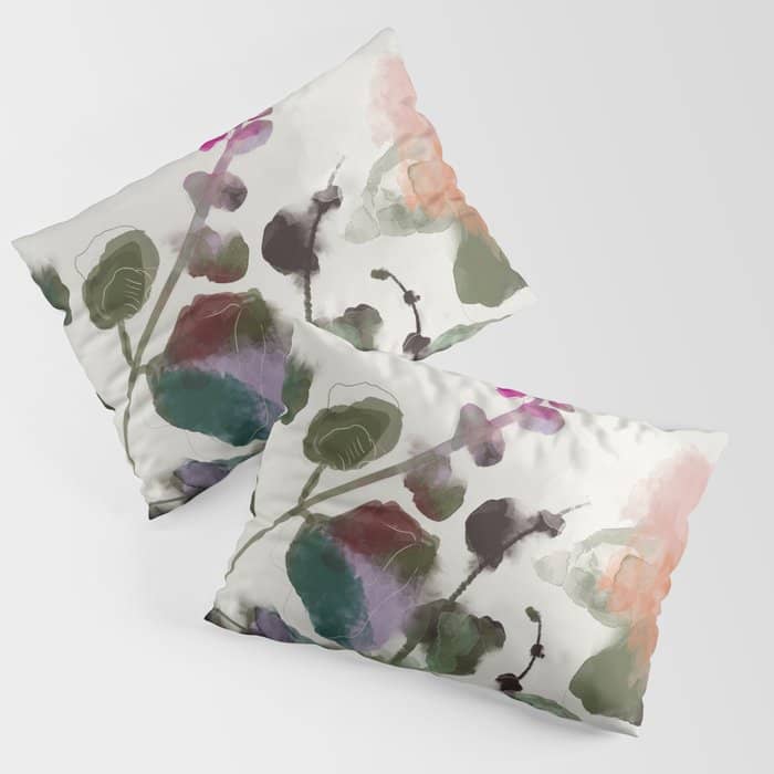 Floral Abstract Summer Autumn Pillow Sham