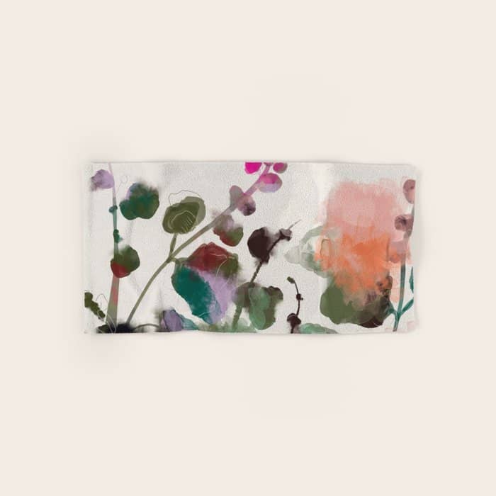 Floral Abstract Summer Autumn Bath Towel