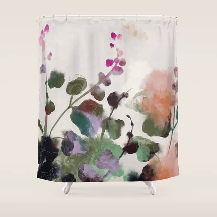 Floral Abstract Summer Autumn Shower Curtain