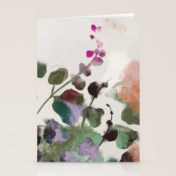 Floral Abstract Summer Autumn Stationery Card