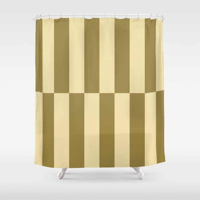 Strippy - Butter And Olive Shower Curtain