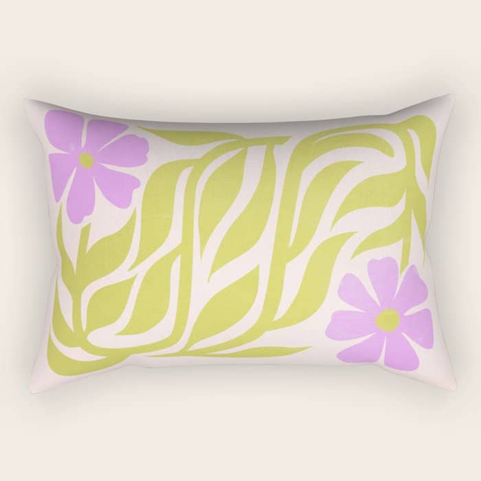 Lilac & Lime: Les Fleurs | Flower Market Color Series 02 Rectangular Pillow
