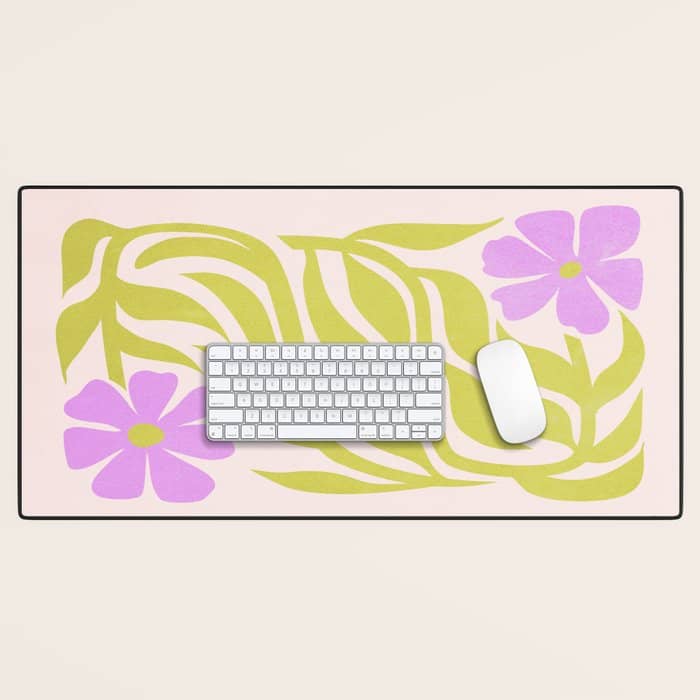 Lilac & Lime: Les Fleurs | Flower Market Color Series 02 Desk Mat