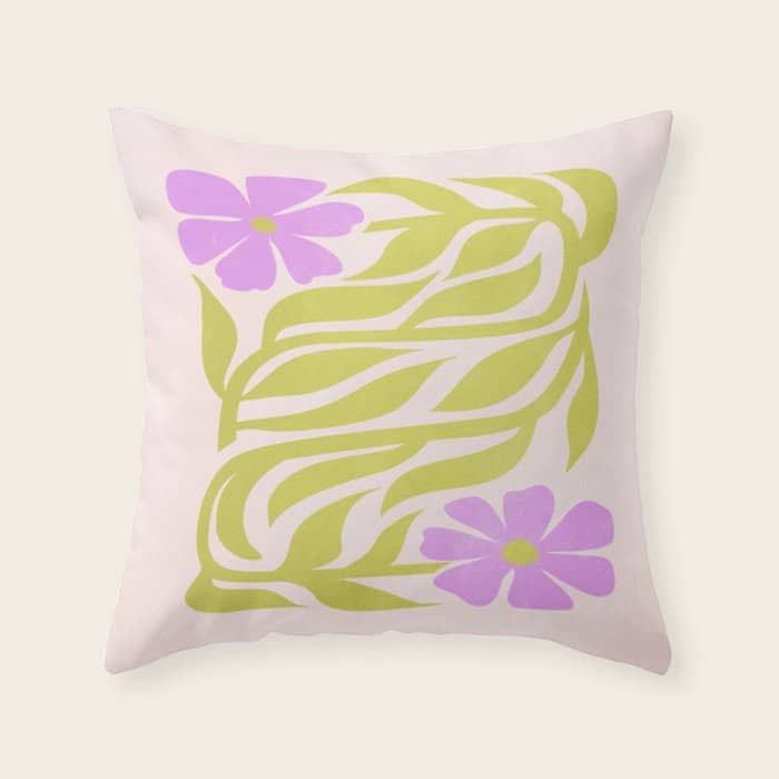 Lilac & Lime: Les Fleurs | Flower Market Color Series 02 Throw Pillow