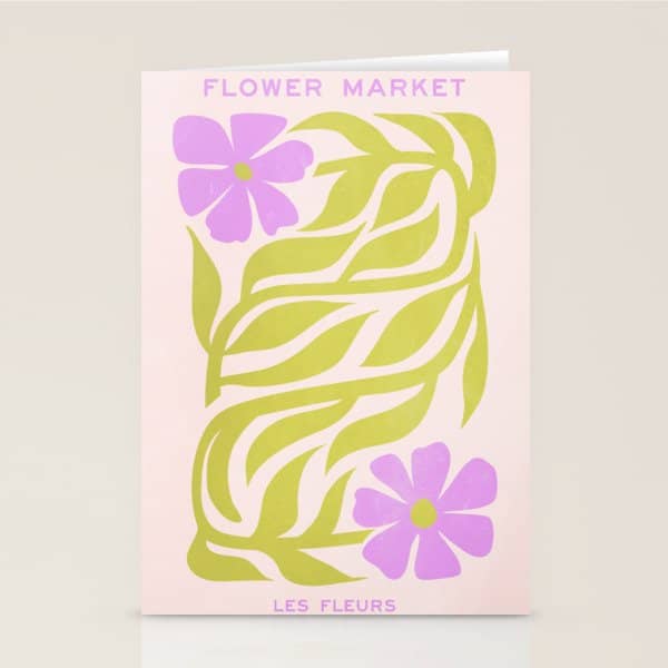 Lilac & Lime: Les Fleurs | Flower Market Color Series 02 Stationery Card