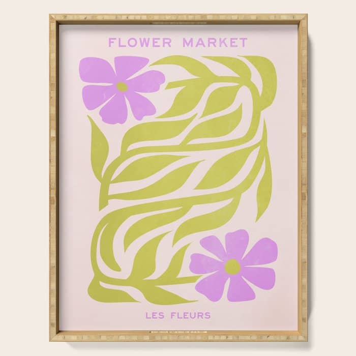Lilac & Lime: Les Fleurs | Flower Market Color Series 02 Serving Tray