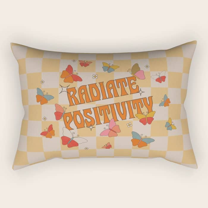 Radiate Positivity Butterflies Rectangular Pillow