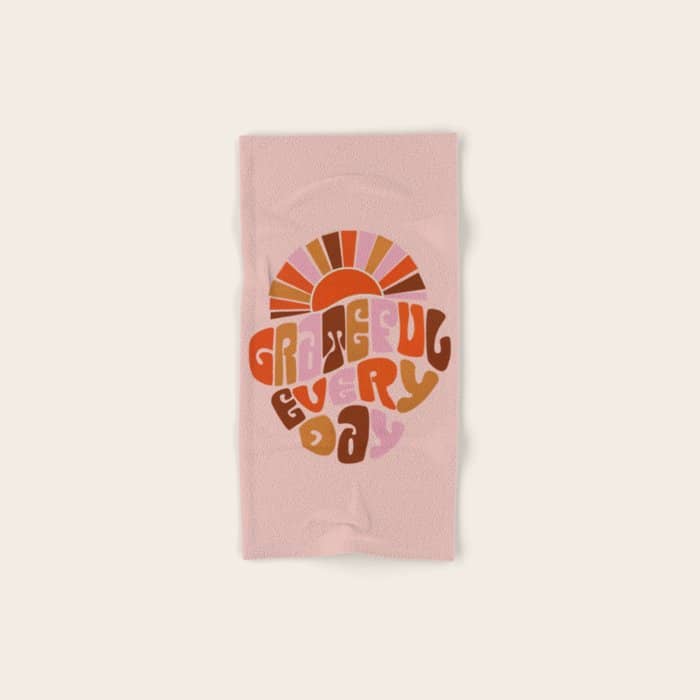 Grateful Everyday - 70s Hippie Style  Bath Towel