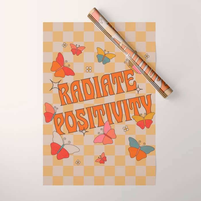 Radiate Positivity Butterflies Wrapping Paper