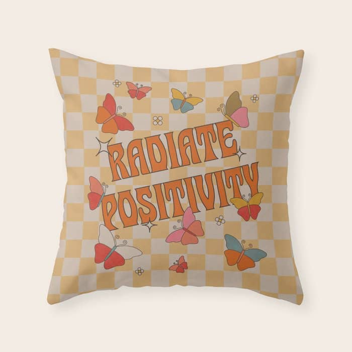 Radiate Positivity Butterflies Throw Pillow