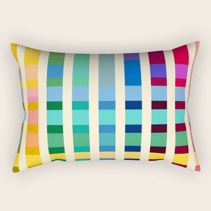Futuristic Cyber Rainbow Crossing Rectangular Pillow