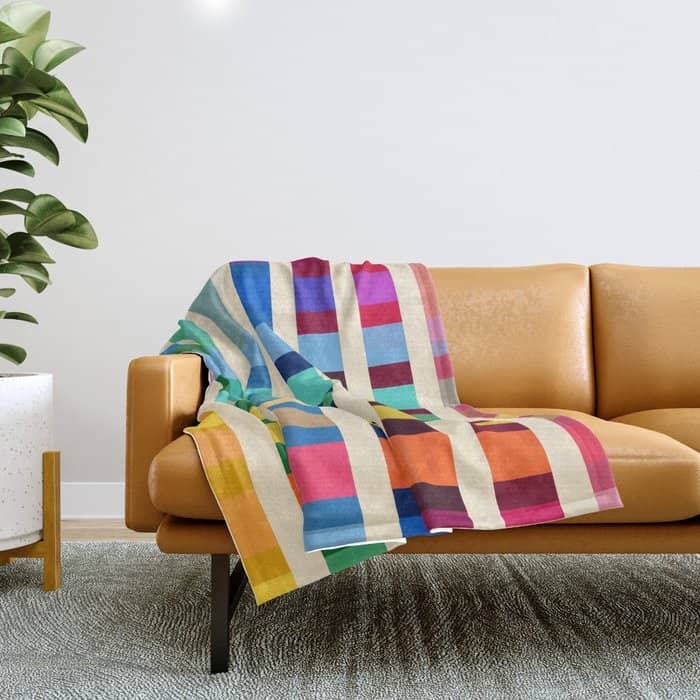 Futuristic Cyber Rainbow Crossing Throw Blanket