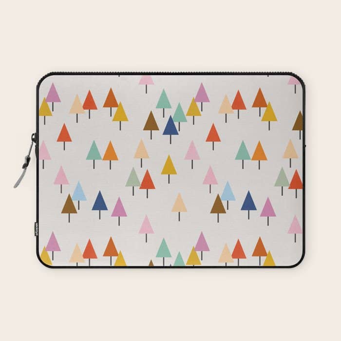 Pastel Triangle Trees: Cozy Winter Vibes With Modern Charm Laptop Sleeve
