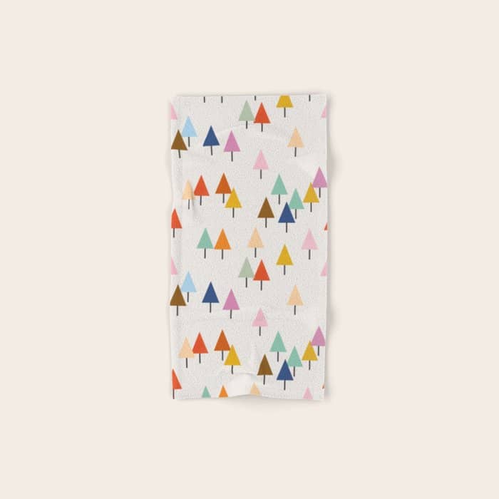 Pastel Triangle Trees: Cozy Winter Vibes With Modern Charm Bath Towel