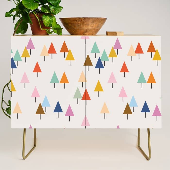 Pastel Triangle Trees: Cozy Winter Vibes With Modern Charm Credenza