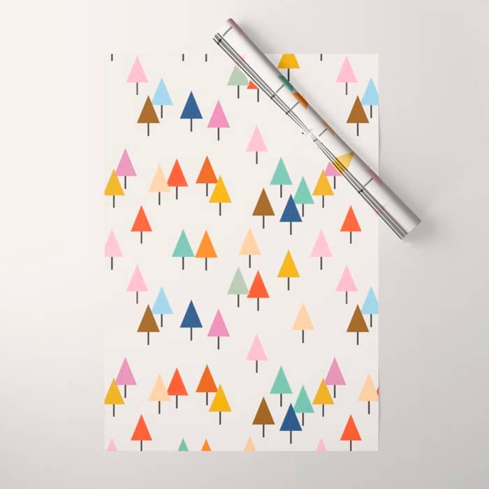 Pastel Triangle Trees: Cozy Winter Vibes With Modern Charm Wrapping Paper