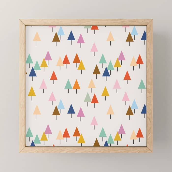 Pastel Triangle Trees: Cozy Winter Vibes With Modern Charm Mini Art Print