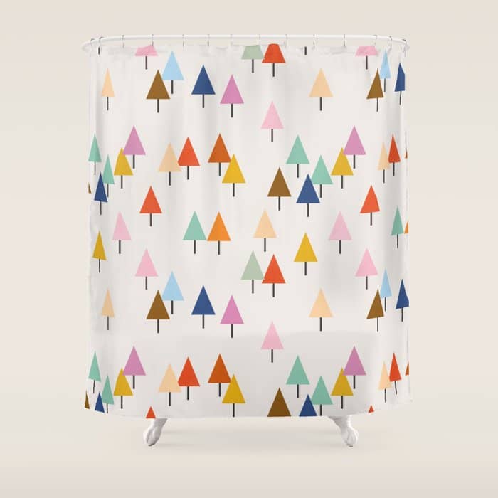 Pastel Triangle Trees: Cozy Winter Vibes With Modern Charm Shower Curtain