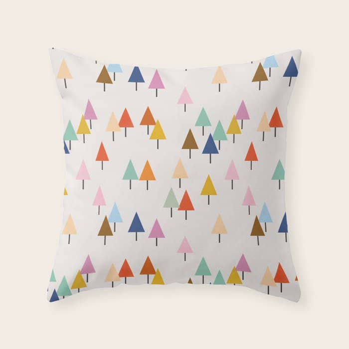 Pastel Triangle Trees: Cozy Winter Vibes With Modern Charm Throw Pillow