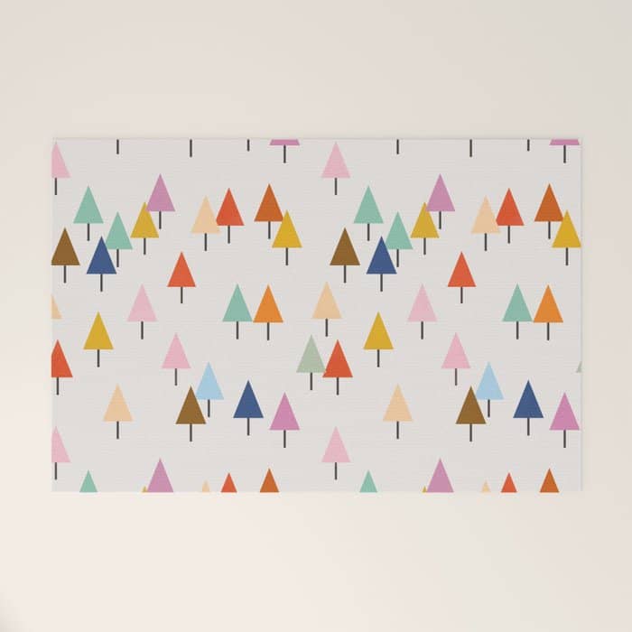 Pastel Triangle Trees: Cozy Winter Vibes With Modern Charm Welcome Mat