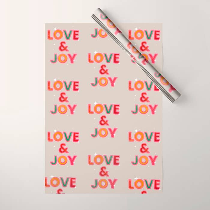 Love & Joy Festive Letters Wrapping Paper