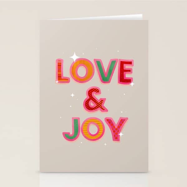 Love & Joy Festive Letters Stationery Card