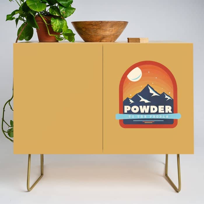 Powder To The People - Ski Badge Credenza