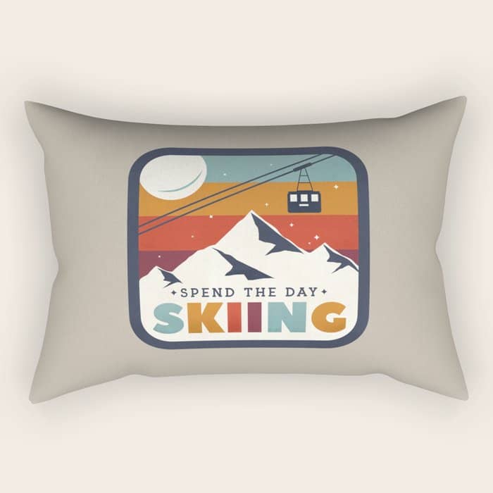 Spend The Day Skiing-Ski Badge Rectangular Pillow