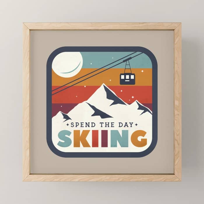 Spend The Day Skiing-Ski Badge Mini Art Print