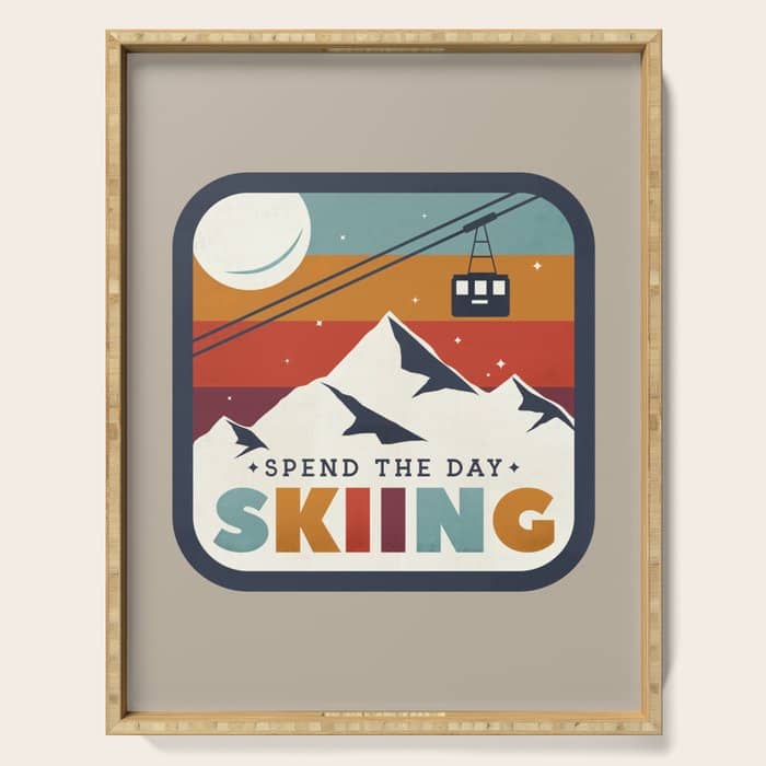 Spend The Day Skiing-Ski Badge Serving Tray